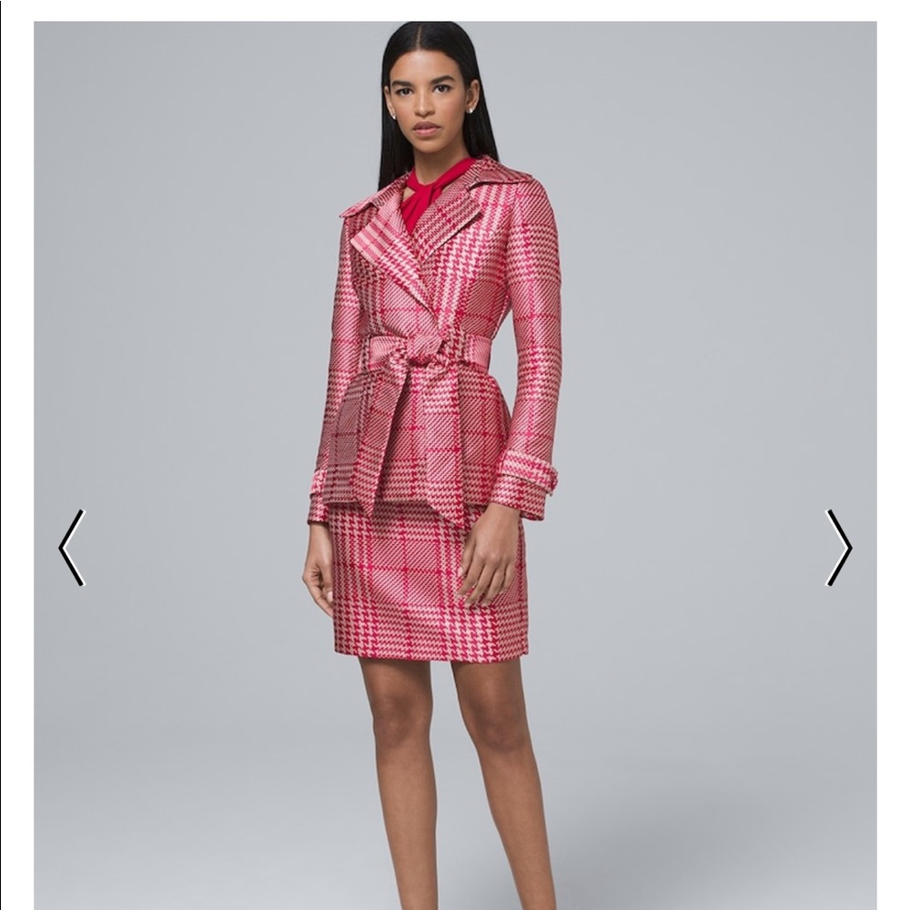 Women’s Pink Houndstooth Skirt Suit (2 Piece)